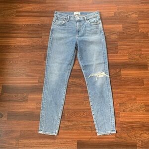 Agolde Jeans Women’s 27 Light Wash soft Denim Ripped Knee
